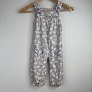 Baby Boden Romper Infant Baby 18-24 Mos Sleeveless Jumper Bunny Pockets Whimsy